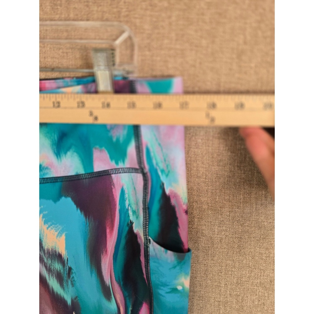 Tek Gear Ultrastretch Leggings Womens 1X Multicolor Abstract Pocket Yoga Pants - Picture 4 of 11